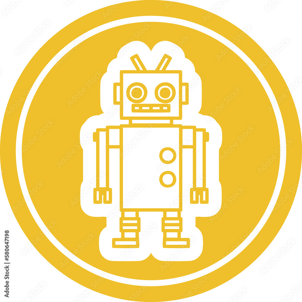dancing robot circular icon dancing robot circular icon