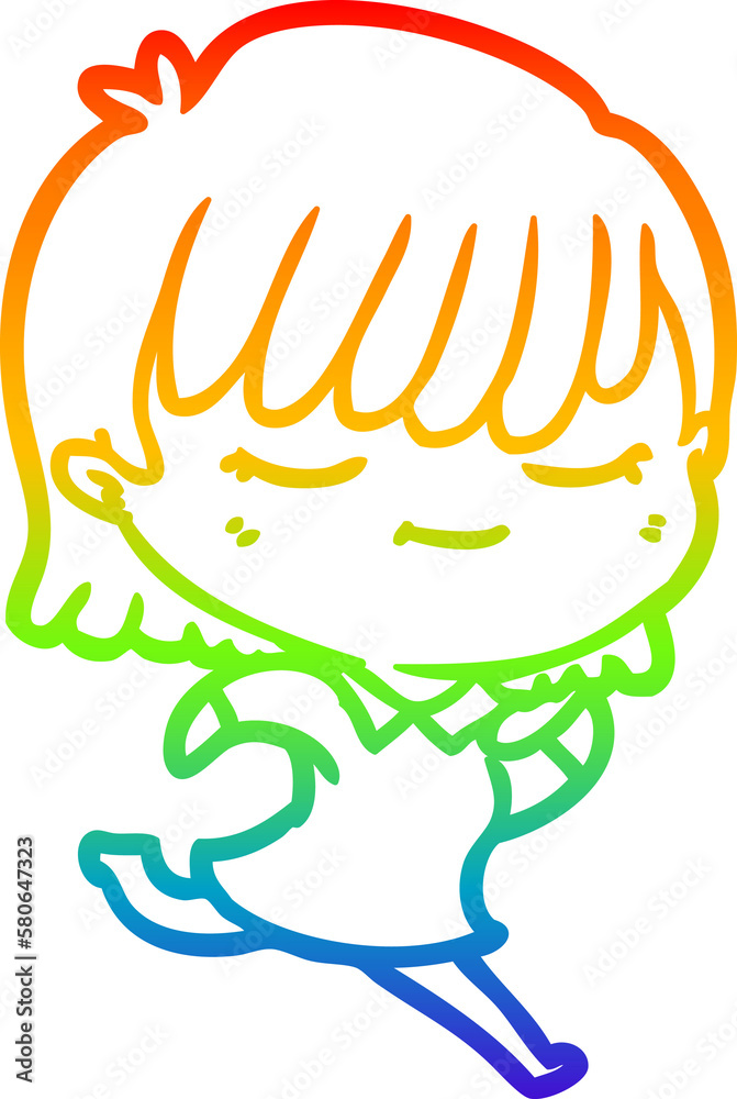 rainbow gradient line drawing cartoon woman rainbow gradient line drawing cartoon woman