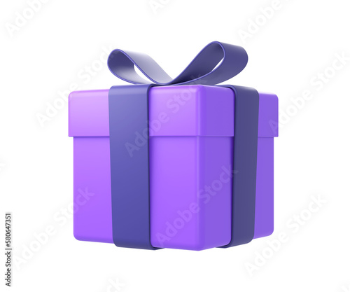 3d purple gift box present illustration icon for UI UX web mobile apps social media ads designs