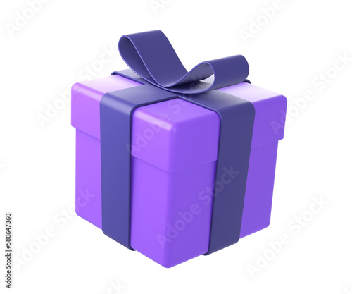 3d purple gift box side icon for UI UX web mobile apps social media ads designs