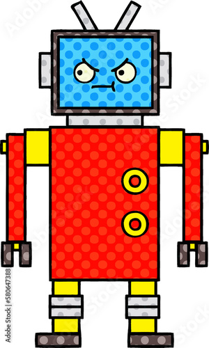 comic book style cartoon robot