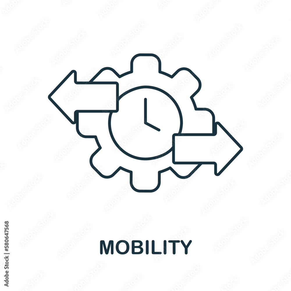 Mobility line icon. Monochrome simple Mobility outline icon for templates, web design and infographics