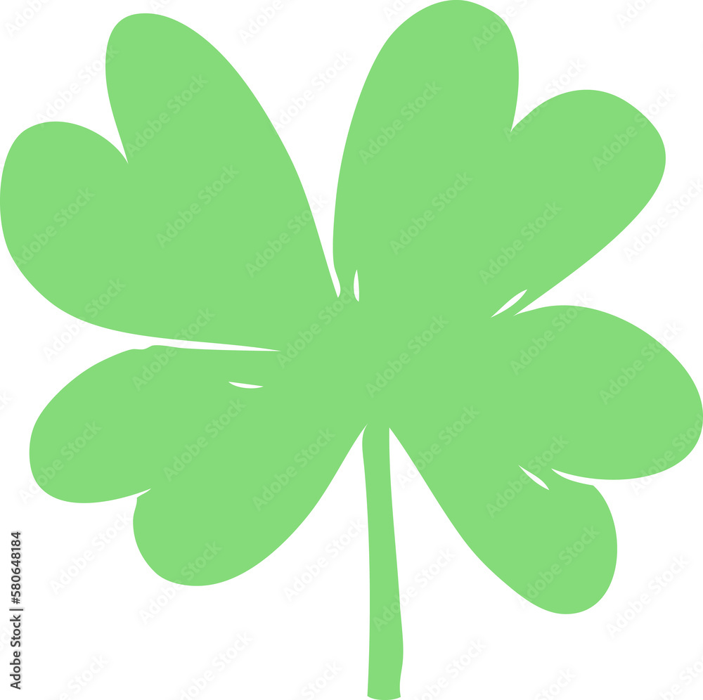 flat color style cartoon four leaf clover