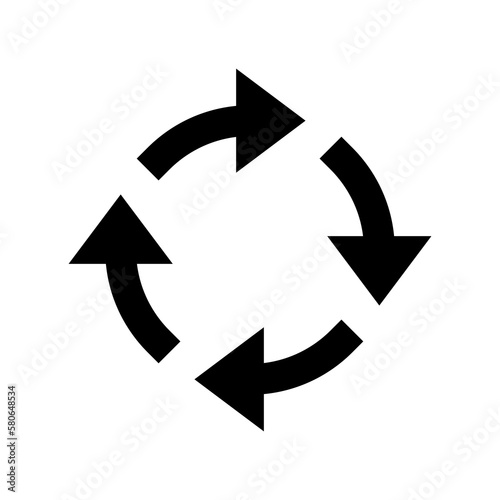 Minimalist vector of recyling, repeat, or degradable symbol.