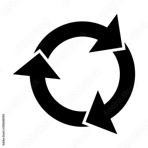 Minimalist vector of recyling, repeat, or degradable symbol.