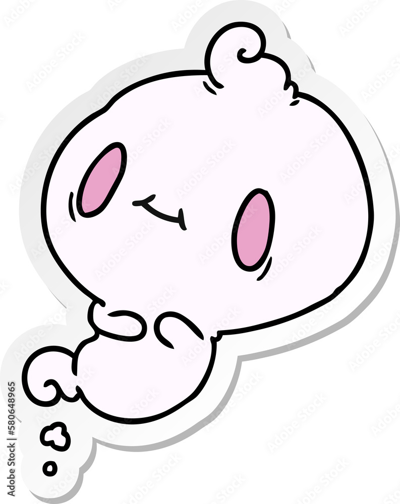 sticker cartoon of a kawaii cute ghost sticker cartoon of a kawaii cute ghost