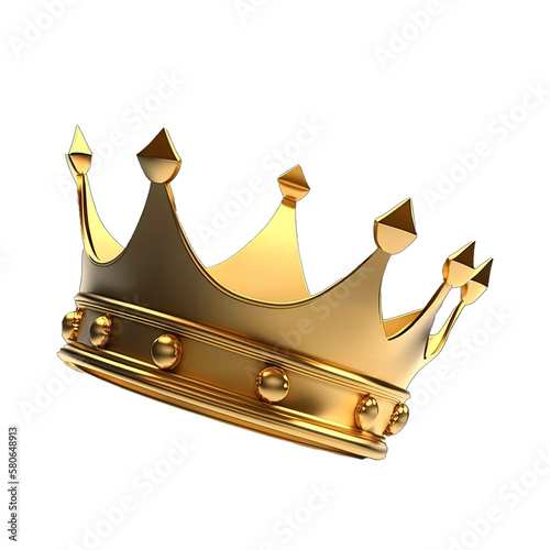 Gold crown isolated. Golden crown on a transparent background. Vector illustration