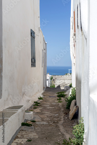 Fototapeta Naklejka Na Ścianę i Meble -  The streets of the town of Chora (Northern Sporades, Skyros island, Greece).