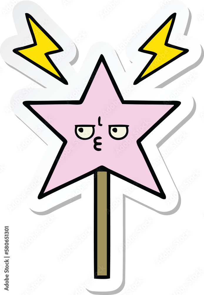 sticker of a cute cartoon magic wand sticker of a cute cartoon magic wand