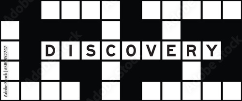 Alphabet letter in word discovery on crossword puzzle background