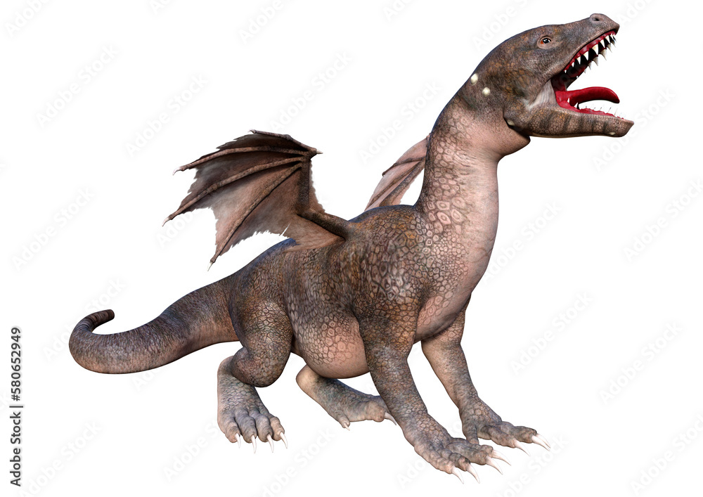 3D Rendering Fairy Tale Dragon on White 3D Rendering Fairy Tale Dragon on White