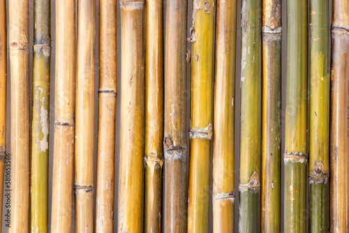 Grunge yellow bamboo plate textured background for decoration with copy space