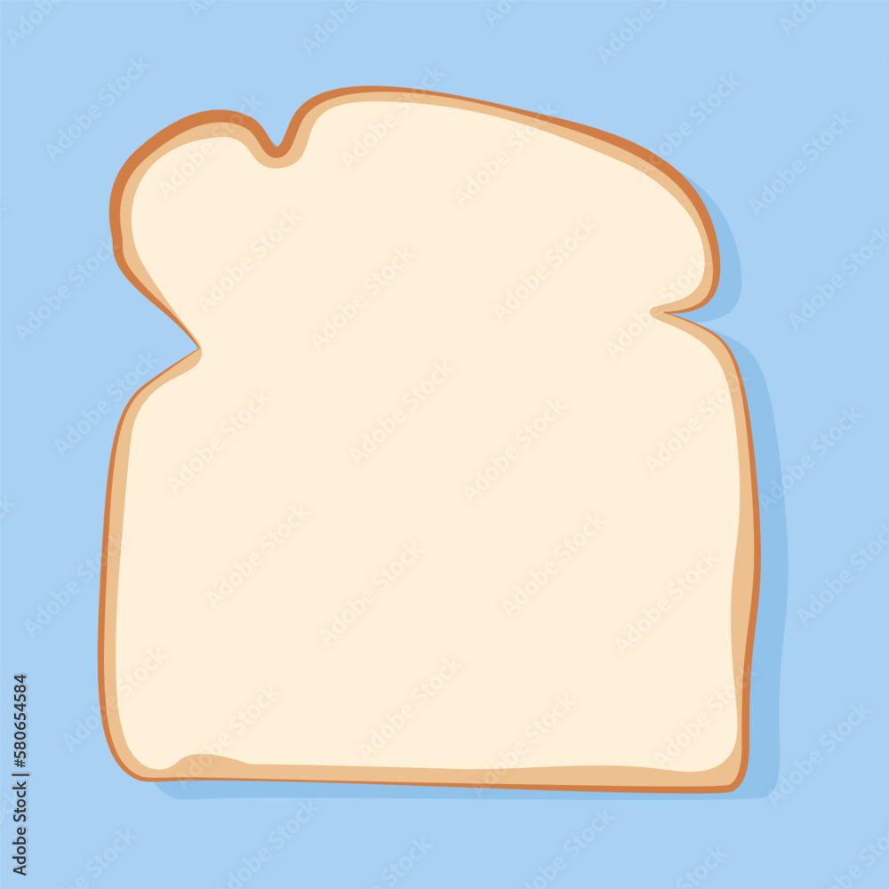Slice of toast bread on a blue background Slice of toast bread on a blue background