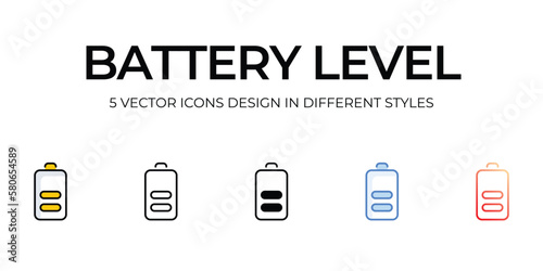 battery level icons set vector illustration. vector stock,