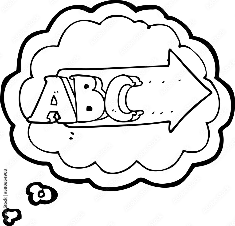 thought bubble cartoon ABC symbol thought bubble cartoon ABC symbol