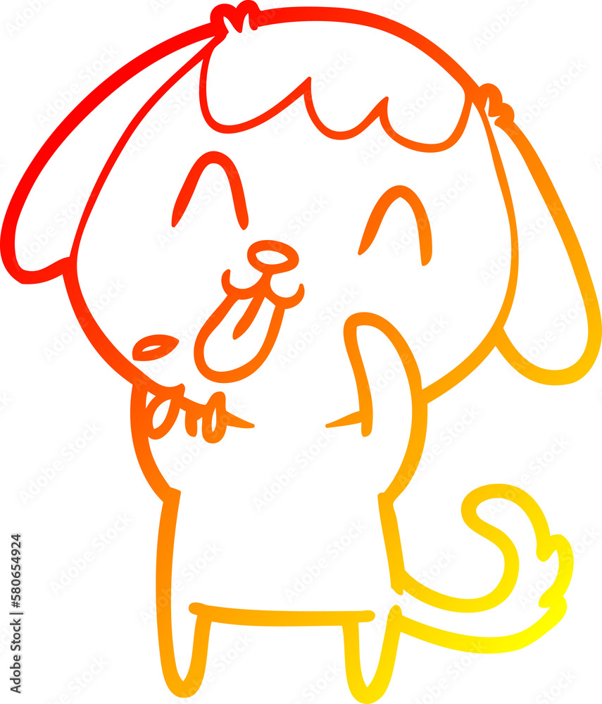 warm gradient line drawing rude dog cartoon warm gradient line drawing rude dog cartoon