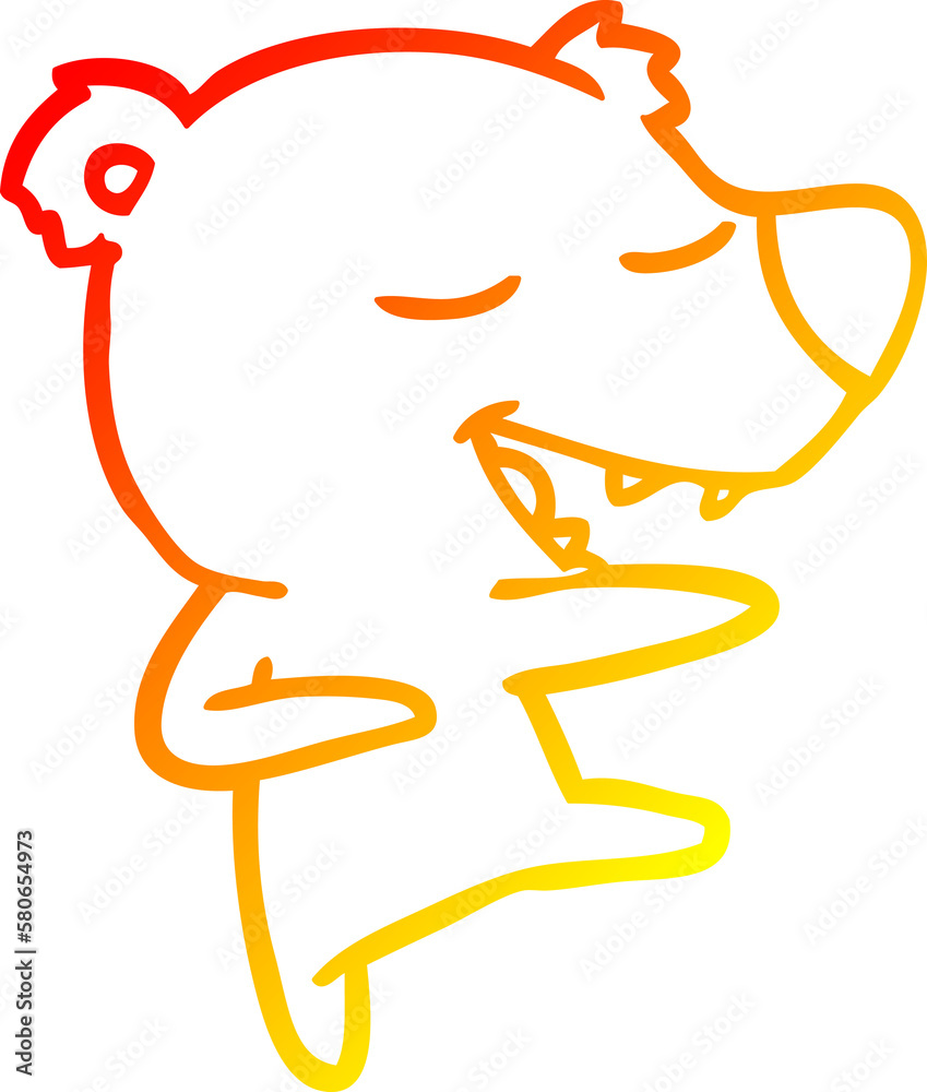 warm gradient line drawing cartoon bear warm gradient line drawing cartoon bear