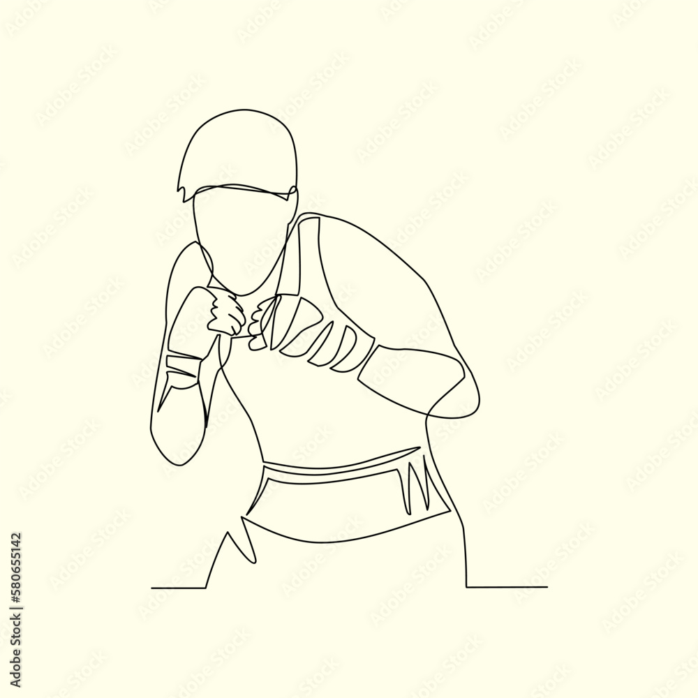 Boxer drawn in line art sthle