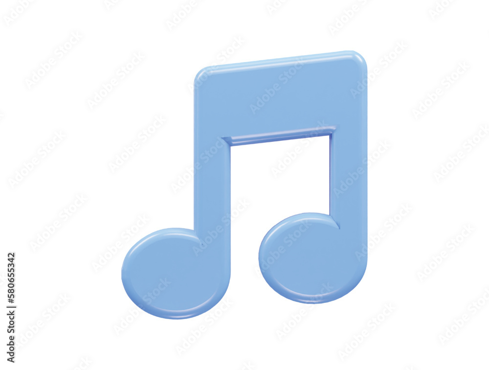 Music icon 3d rendering vector illustration Music icon 3d rendering vector illustration
