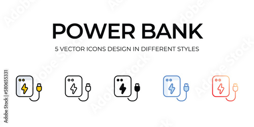 power bank icons set vector illustration. vector stock,