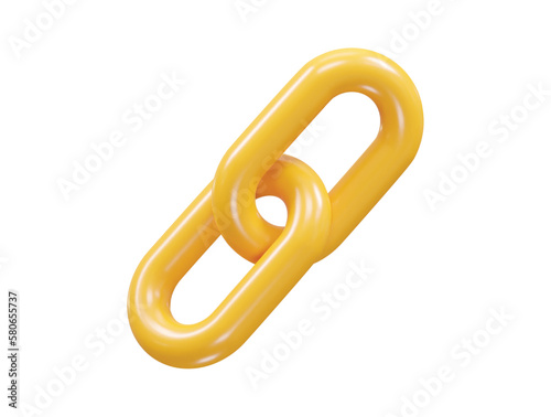 Chain icon 3d render link vector illustration