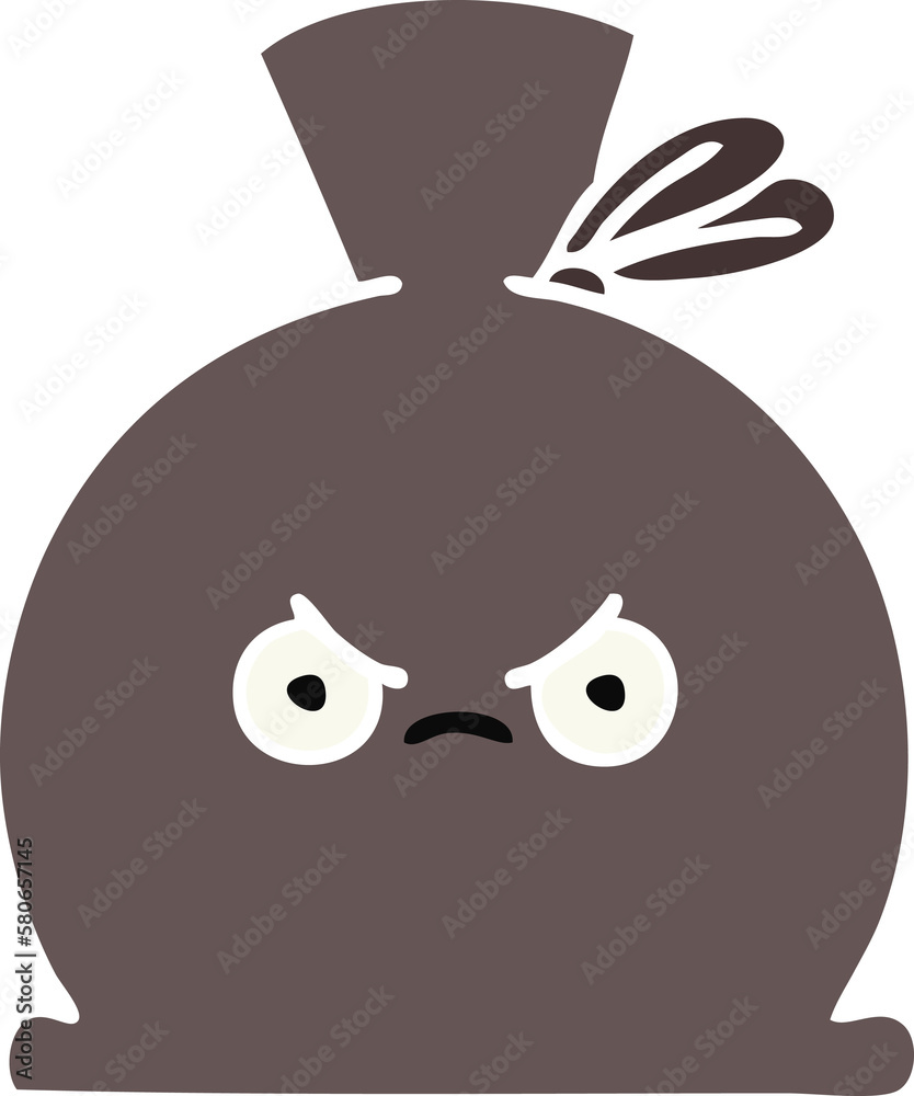 flat color retro cartoon sack flat color retro cartoon sack
