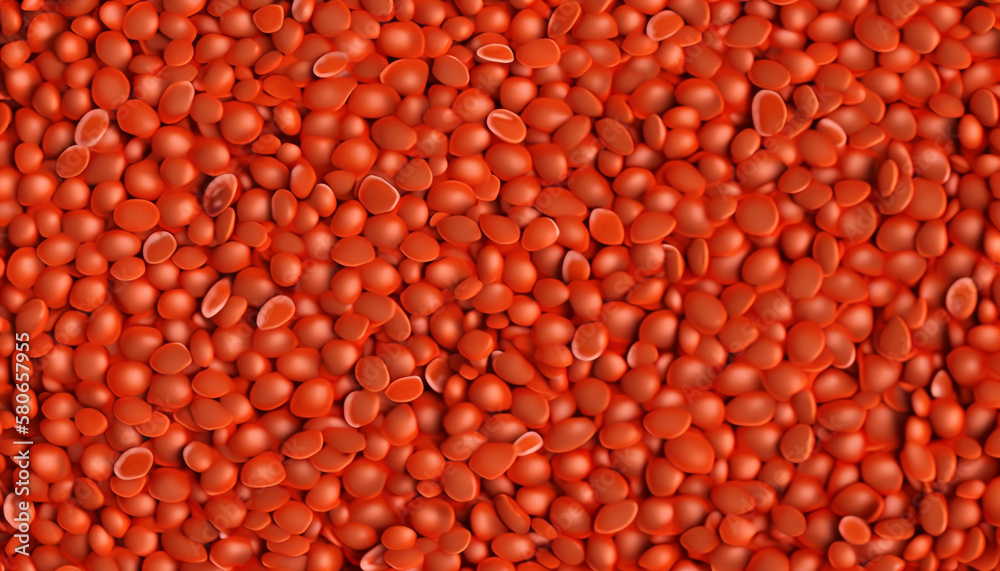Texture of red lentils for background design. Generative AI. Texture of red lentils for background design. Generative AI.