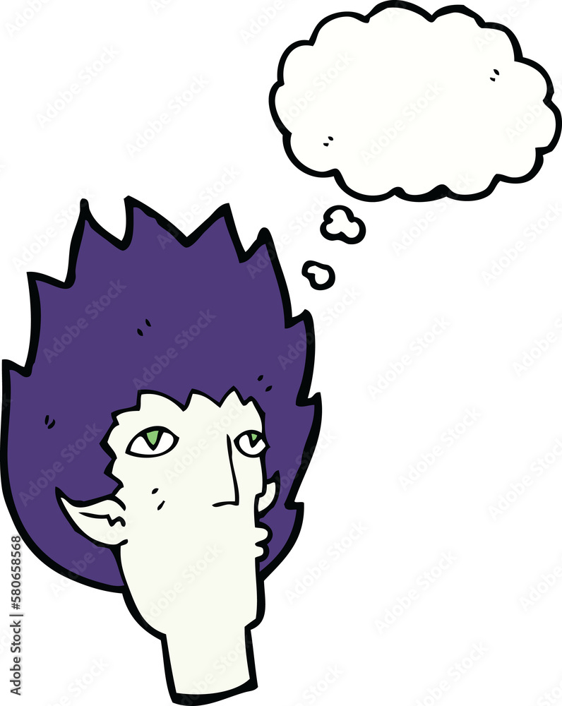 cartoon vampire face with thought bubble cartoon vampire face with thought bubble