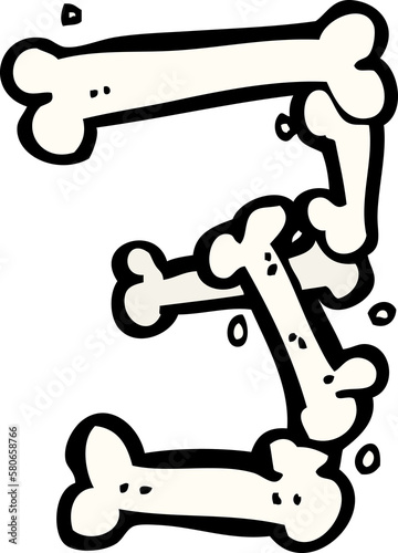 cartoon halloween bone number