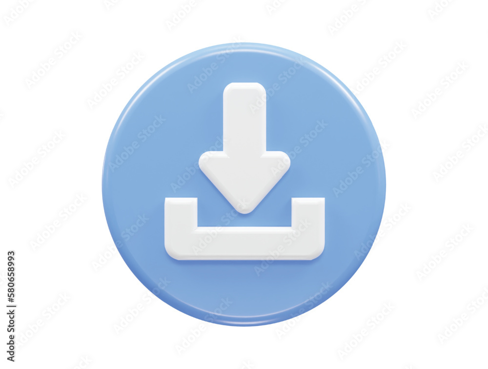 Download icon 3d rendering vector element Download icon 3d rendering vector element