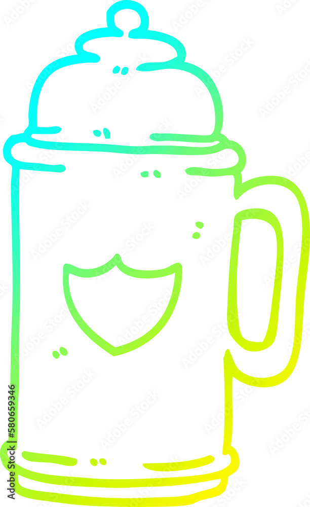 cold gradient line drawing cartoon golden tankard cold gradient line drawing cartoon golden tankard
