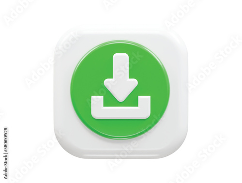 Download icon 3d rendering vector element