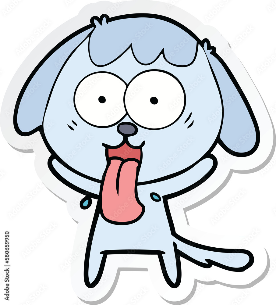 sticker of a cute cartoon dog sticker of a cute cartoon dog