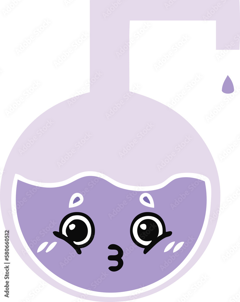 flat color retro cartoon science experiment flat color retro cartoon science experiment