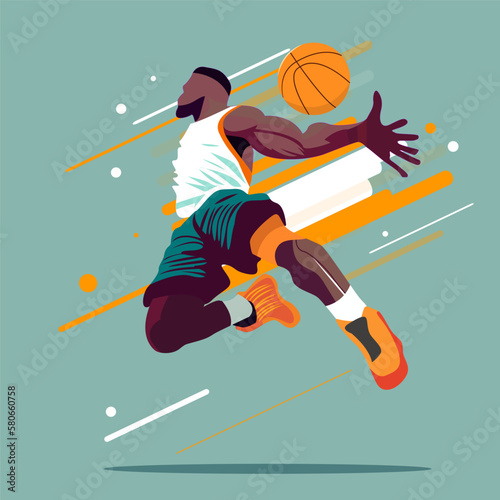 Basketball player flat illustration vector
