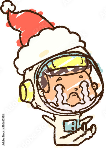 Christmas Astronaut Chalk Drawing