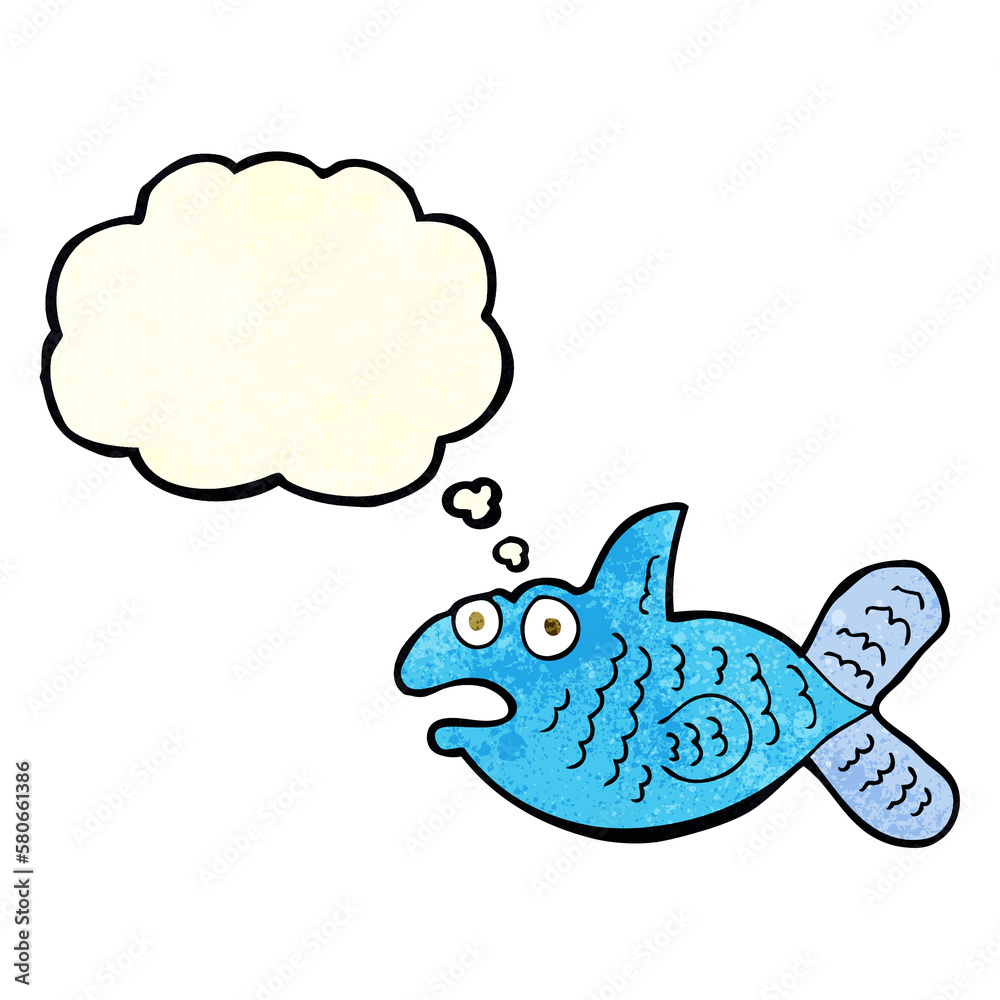 Fototapeta premium cartoon fish with thought bubble
