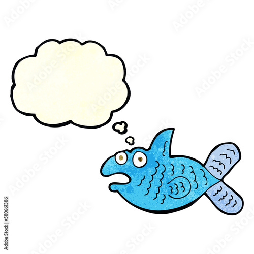 cartoon fish with thought bubble