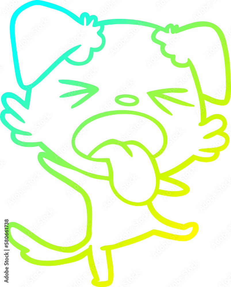 cold gradient line drawing cartoon disgusted dog cold gradient line drawing cartoon disgusted dog