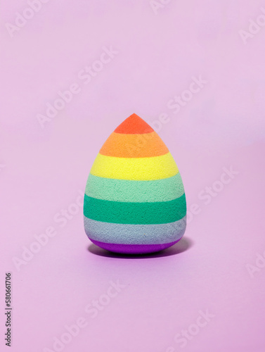 Rainbow Striped Egg Shaped Makeup Sponge