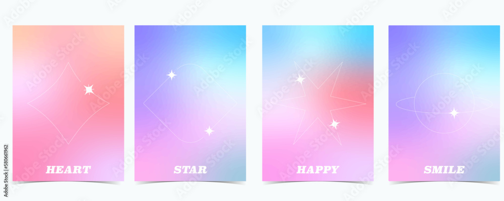Rainbow pastel background with y2k style