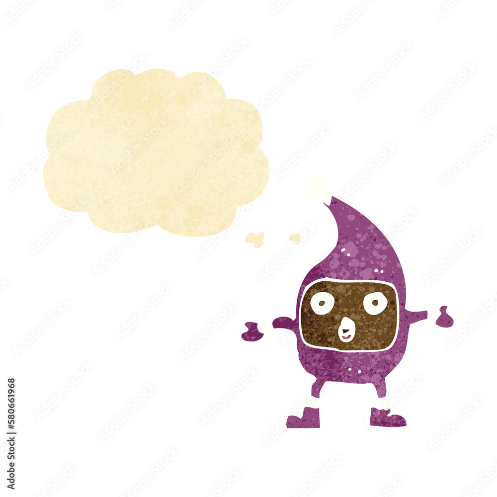 Fototapeta premium cartoon funny creature with thought bubble