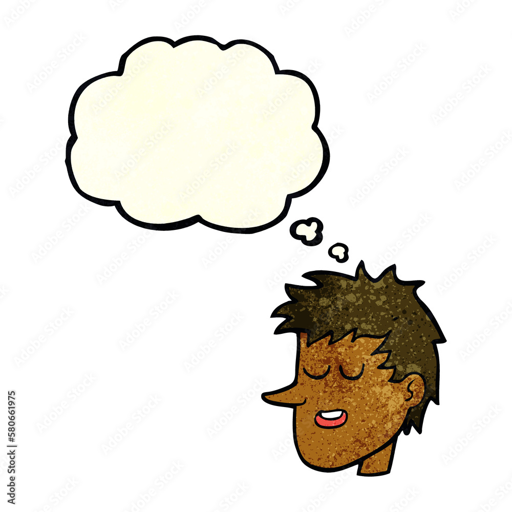 cartoon happy boy face with thought bubble cartoon happy boy face with thought bubble