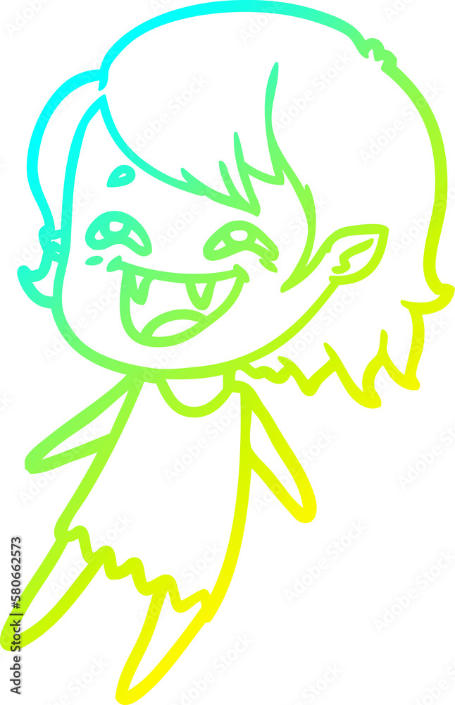 cold gradient line drawing cartoon laughing vampire girl cold gradient line drawing cartoon laughing vampire girl
