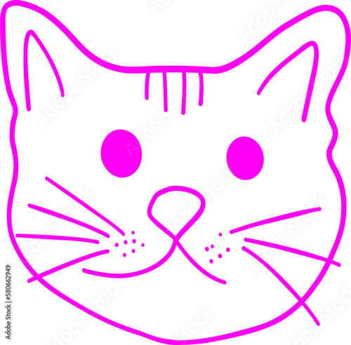 Pinl doodle cat silhouette