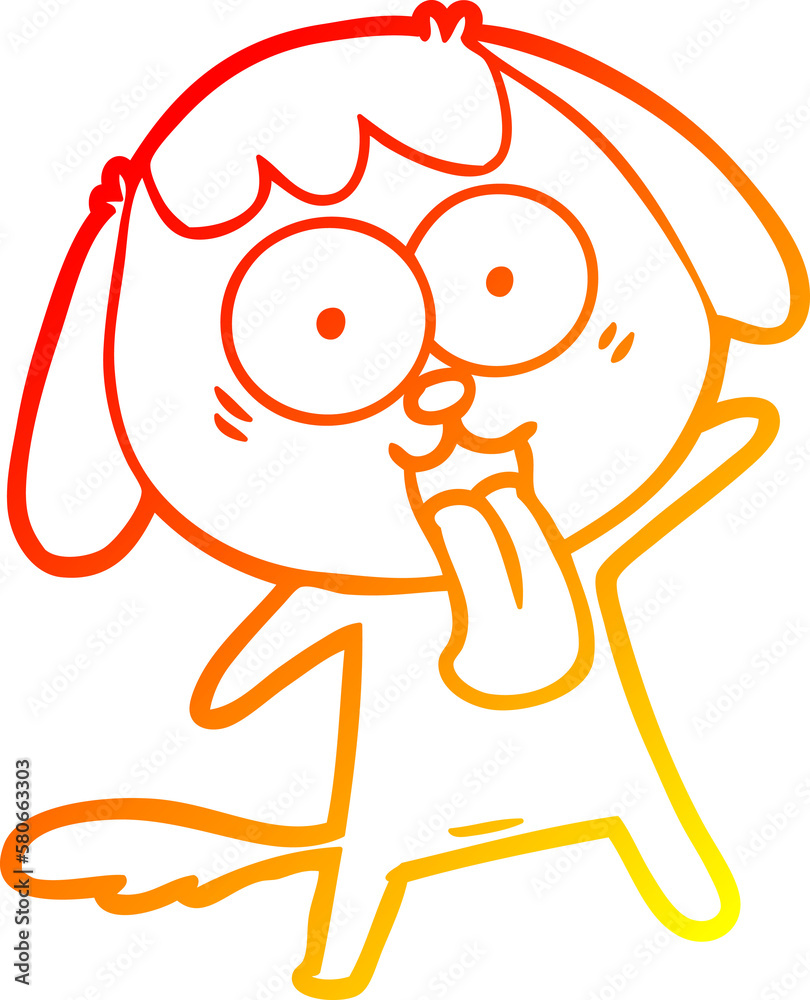 warm gradient line drawing cute cartoon dog warm gradient line drawing cute cartoon dog