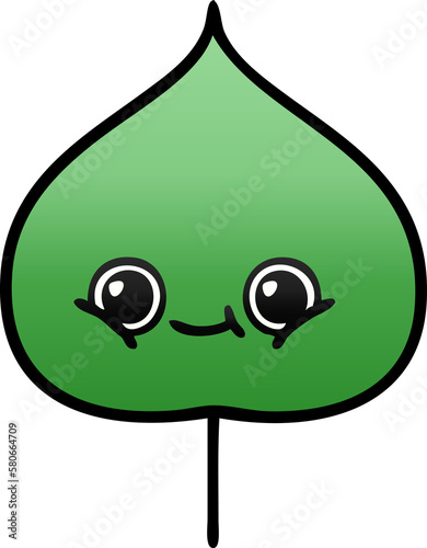 Canvastavla gradient shaded cartoon expressional leaf