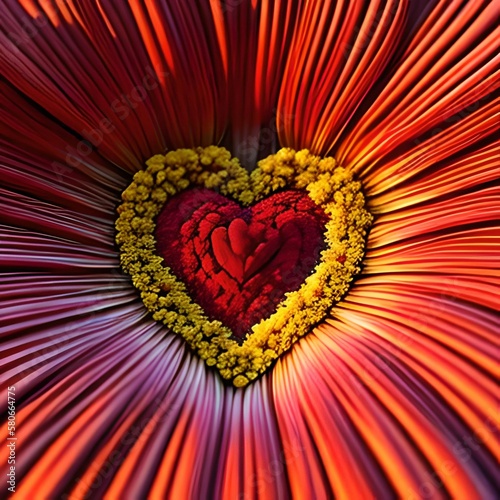 Flower heart, generative ai
