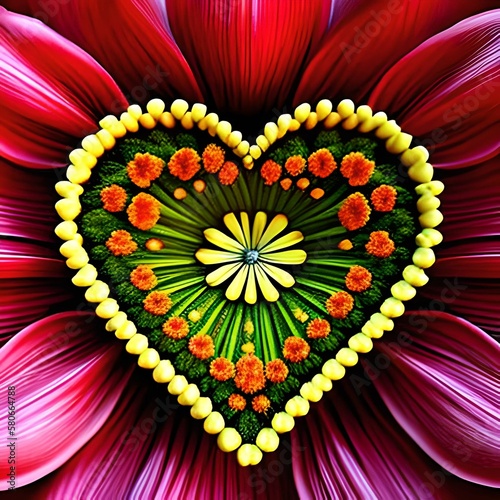 Flower heart, generative ai