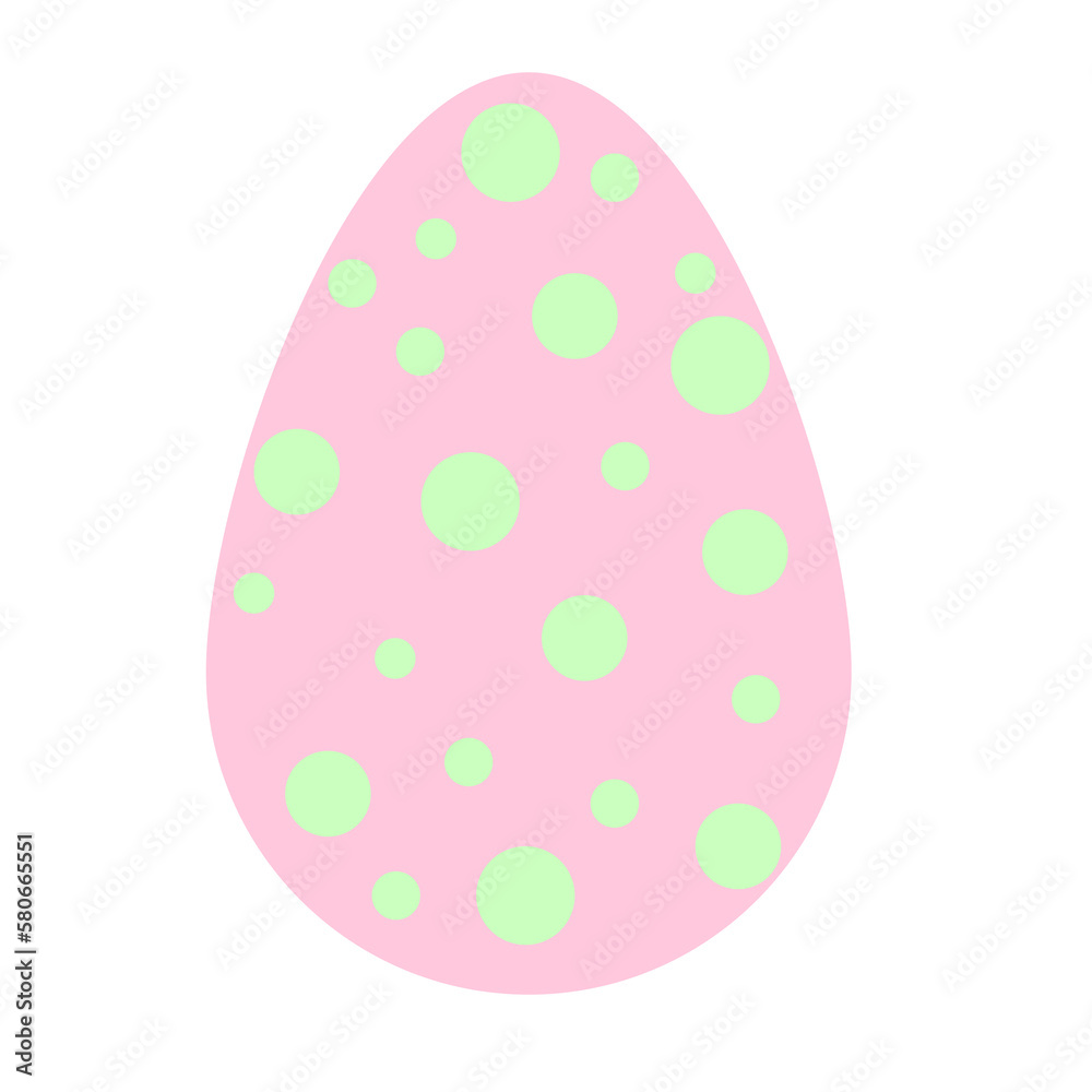 Simple flat pastel pink easter eggs green dots ornament